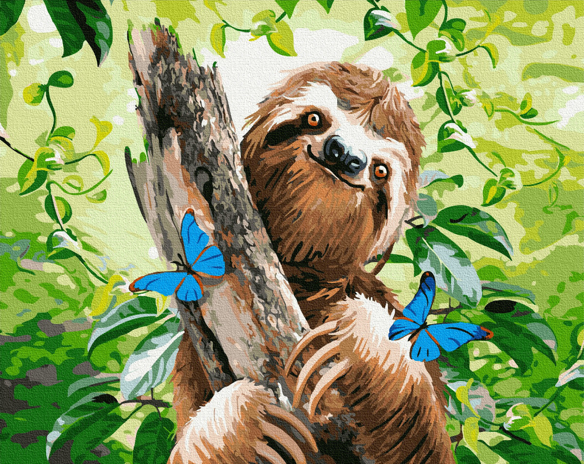 

Картина по номерам - Счастливый ленивец BrushMe 40*50см. (GX33485)