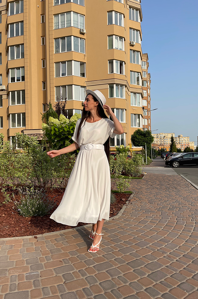 

Платье Lipar шифоновое 56 Белое 3417