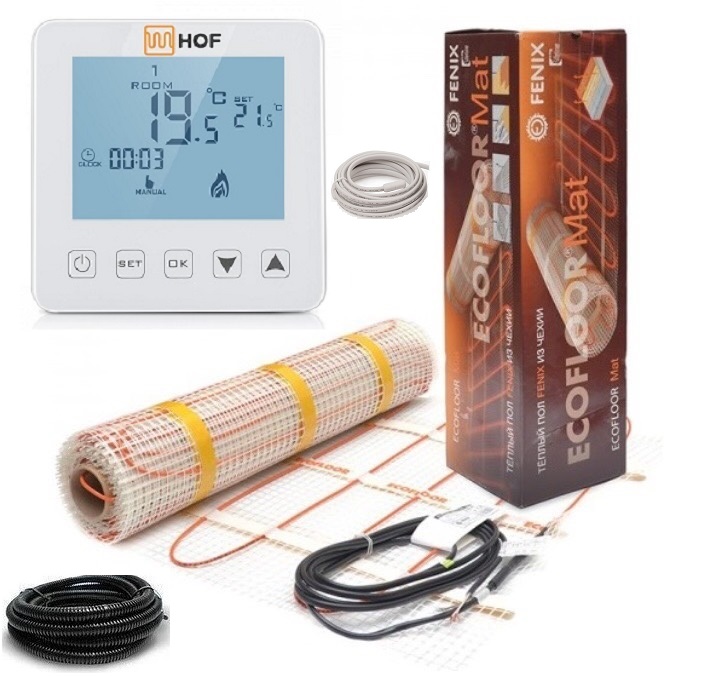 

Теплый пол Fenix двухжильный мат LDTS/160 810 Вт 5,1 м2 с программируемым сенсорным терморегулятором HOF sen в комплекте (IT0049776)