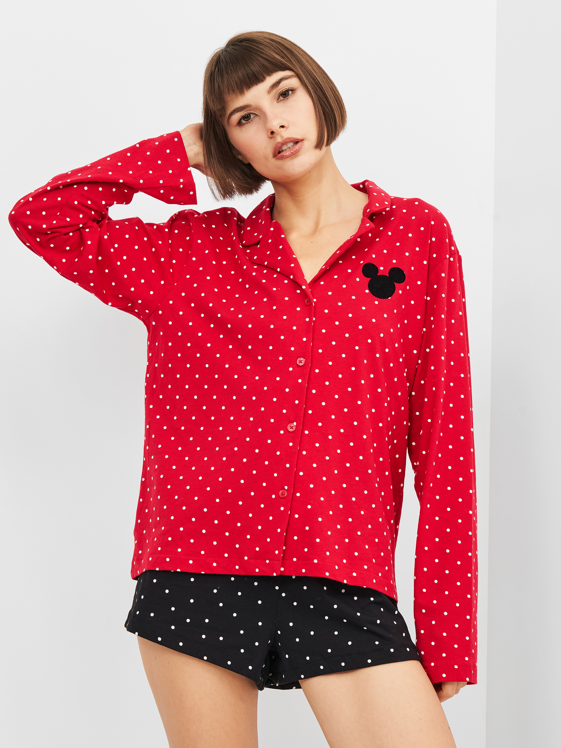 

Рубашка для сна H&M 1107-9439532 S красный горох