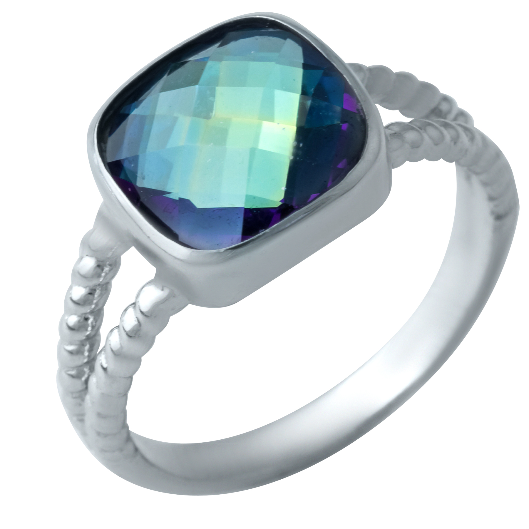 

Серебряное кольцо SilverLine с мистик топазом 18 размер