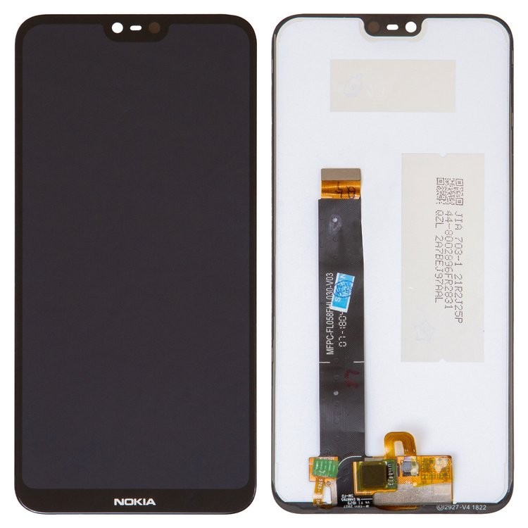 

Дисплей для Nokia 6.1 Plus, X6 (2018), чорний, із сенсорним екраном, оригінал (переклеєне скло)