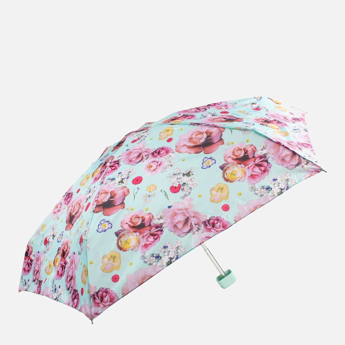 

Зонт складной Fulton FULL501-paper-roses механический Голубой с розовым