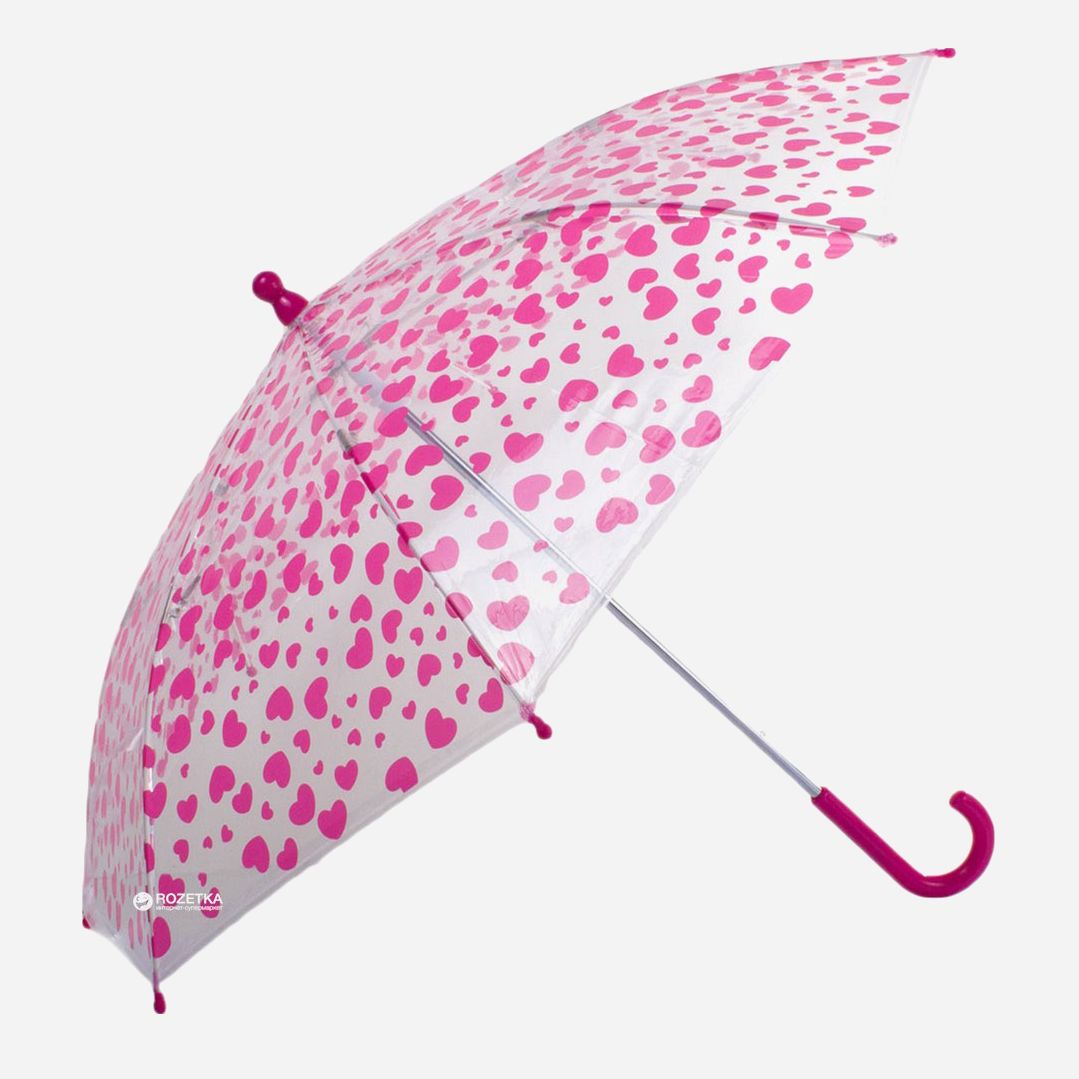 

Зонт-трость Happy Rain U48558-3 механический Прозрачный с розовым