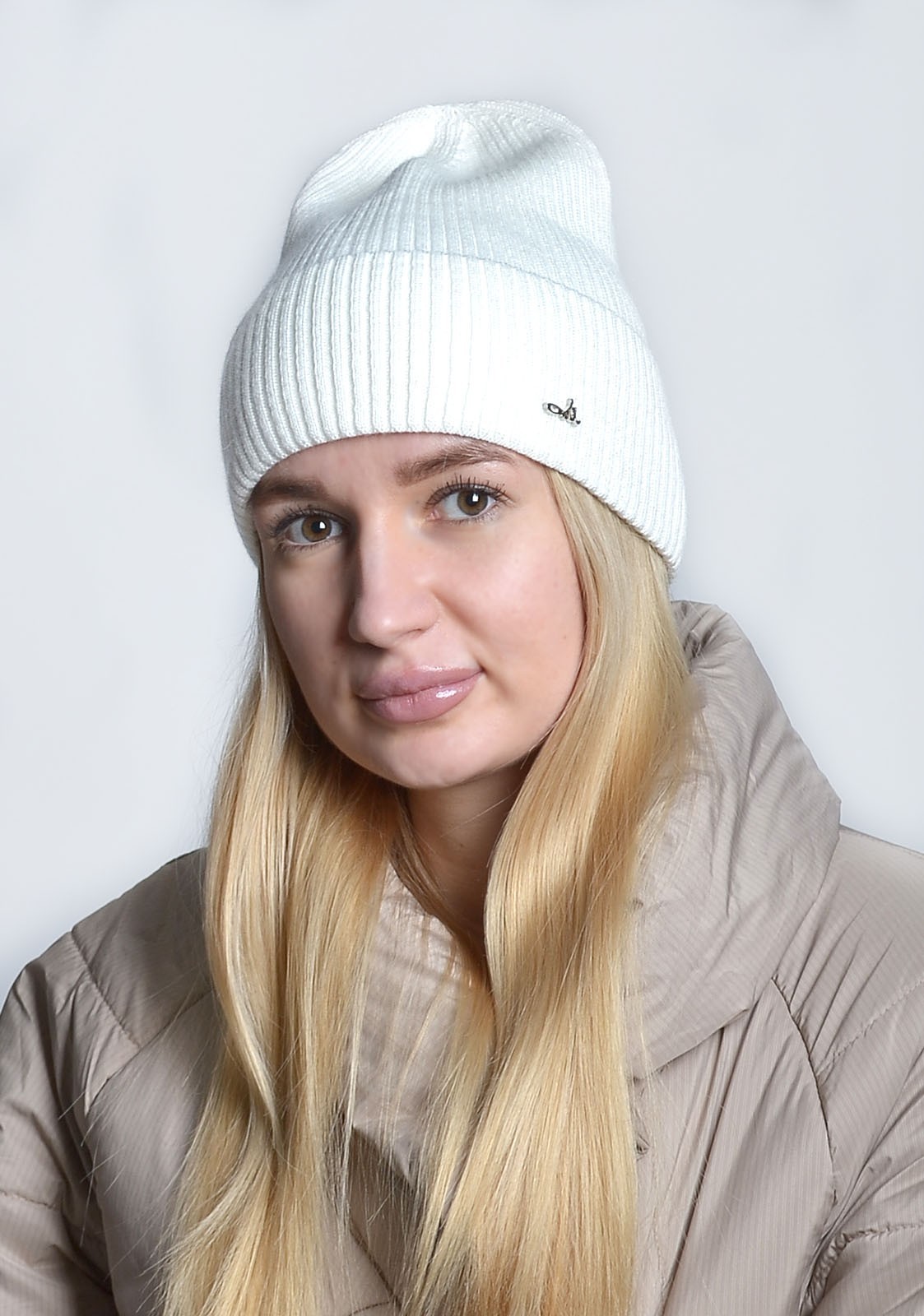 

Вязаная шапка з хлопку Retto 55-60 р. белый