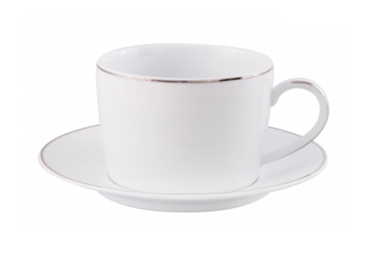 

Чашка для сніданку з блюдцем Dankotuwa Porcelain Wave White 360 мл