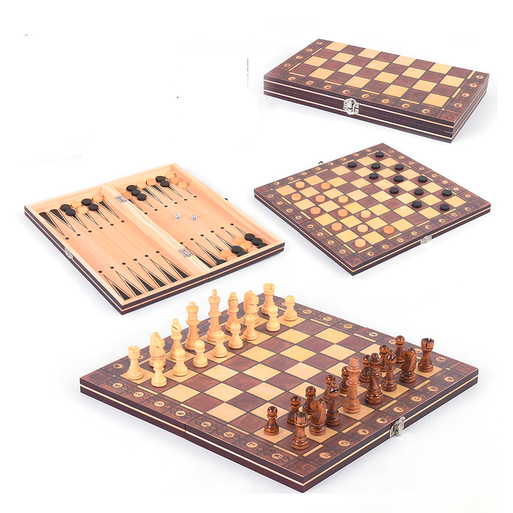 

Шахматы деревянные с магнитом Chess нарды шашки 3 в 1 (С 45205)