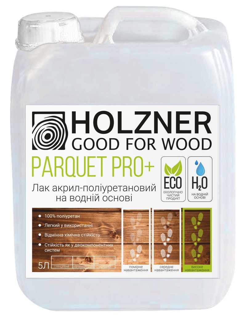 

Лак акрил-полиуретановый на водной основе Holzner Parquet Pro+ Матовый 5 л