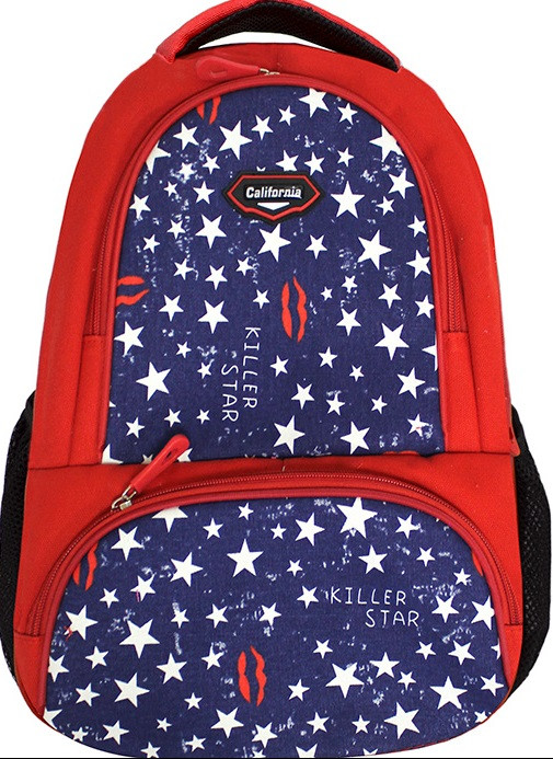 

Рюкзак California 980561 L 43*30*13 см Красный со звездочками