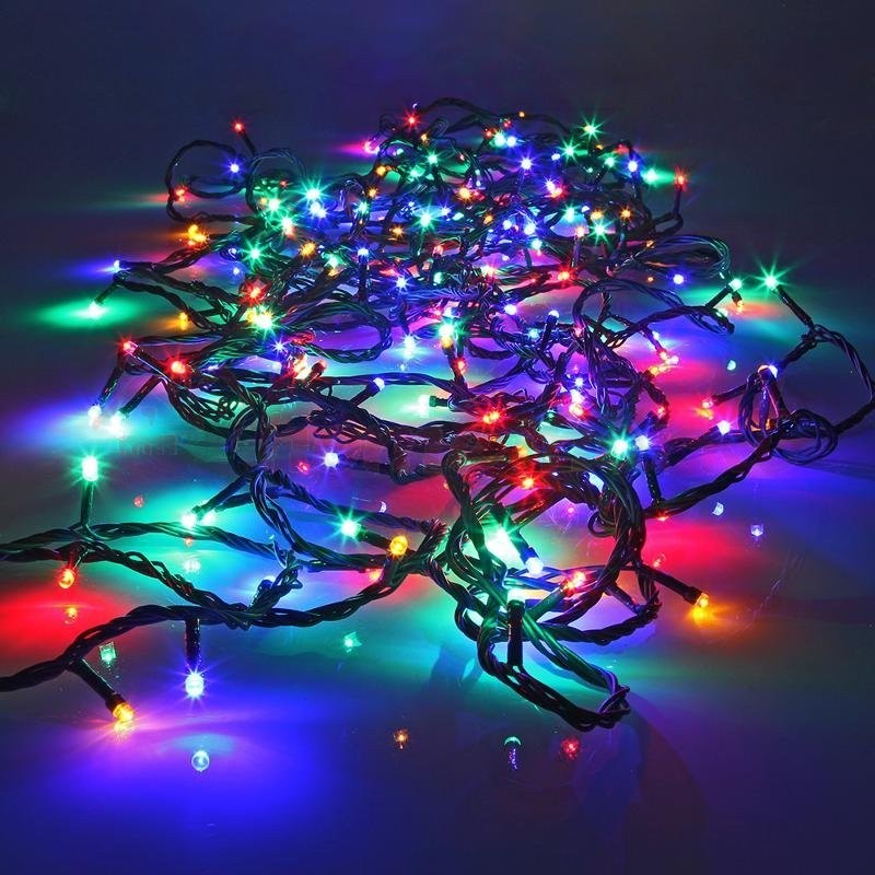 

Светодиодная гирлянда 120LED 10 м Разноцветная черный провод
