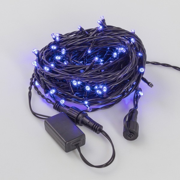 

Светодиодная гирлянда 120LED 10 м Синяя черный провод