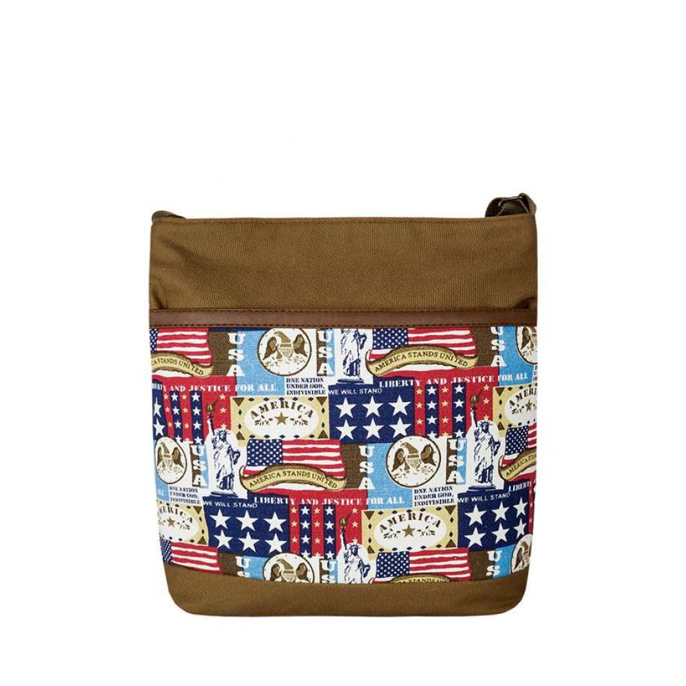 

Сумка - Планшет Женская Exodus Leather Canvas America Коричневый P0803Ex061