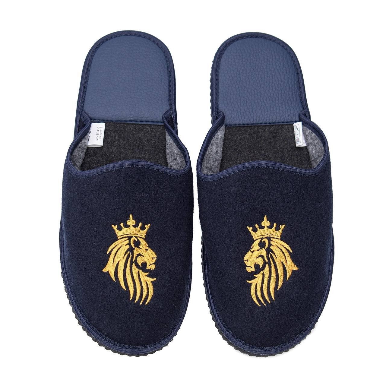 

Мужские тапочки Sweet Slippers 42p синие Царь Лев закрытые