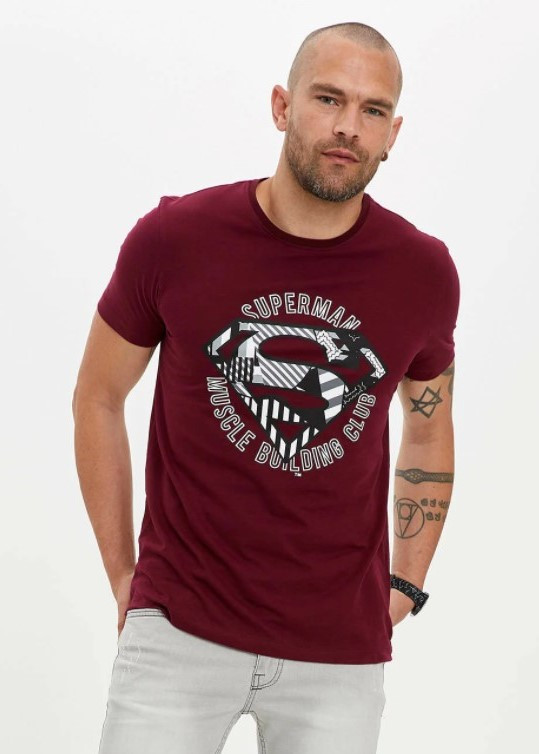 

Мужская футболка DeFacto Superman  Бордовая (DeF T-shirt -7060-3, Мужская футболка DeFacto Superman XL Бордовая (DeF T-shirt -7060-3)