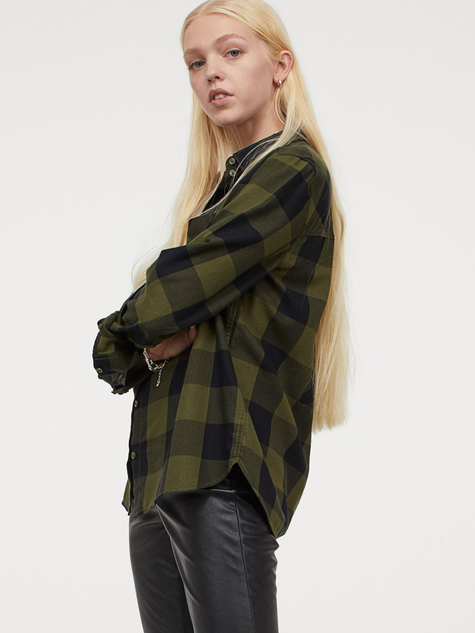

Рубашка H&M Divided 060871517_greenblack М Черная с зеленым