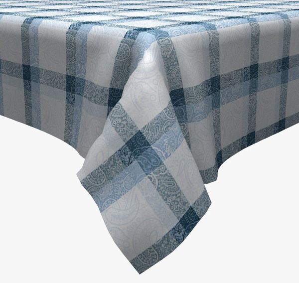 

Скатерть с тефлоновым покрытием MacroHorizon Клетка Голубая, 140*140 см