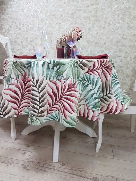 

Скатерть с тефлоновым покрытием MacroHorizon Листва Разноцветная, Овал 140*170 см