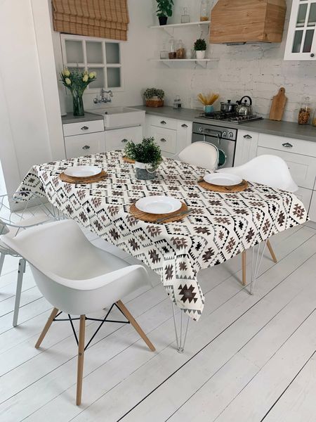 

Скатерть с тефлоновым покрытием MacroHorizon Геометрия Коричневый, 140*140 см