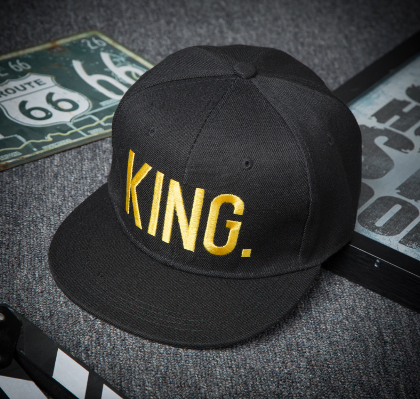 

Снэпбек Snapback Кепка Бейсболка Снепбек City-A с надписью King Король Черный с золотым лого