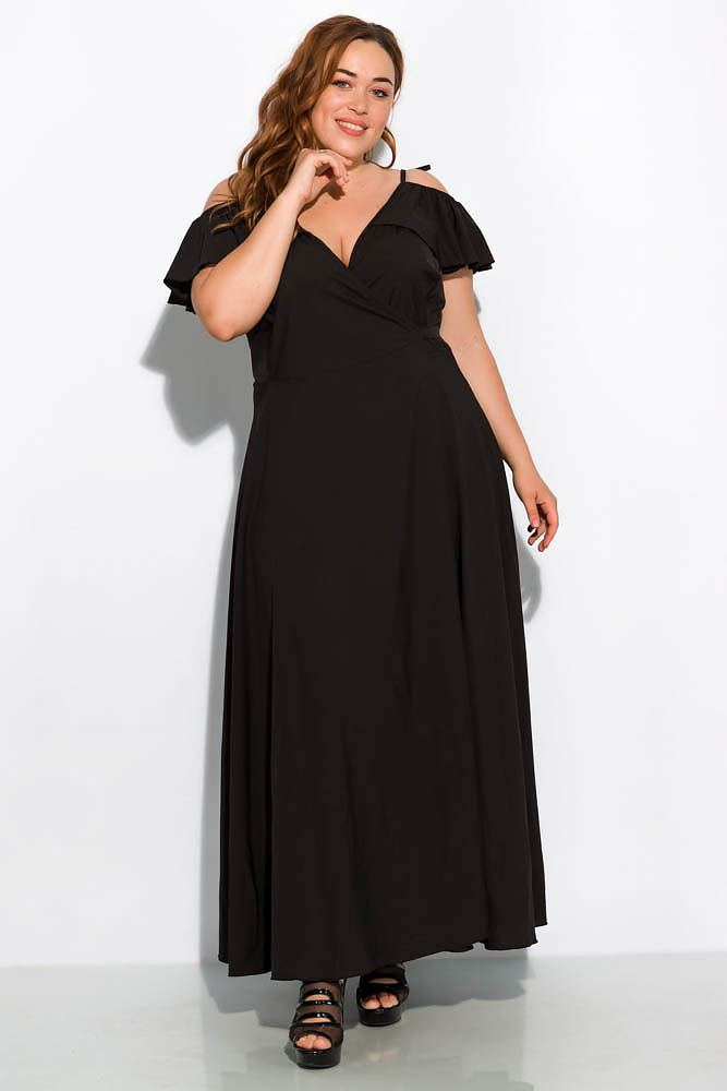 

Длинное однотонное платье Time of Style 120PVC1045 Oversize Черный