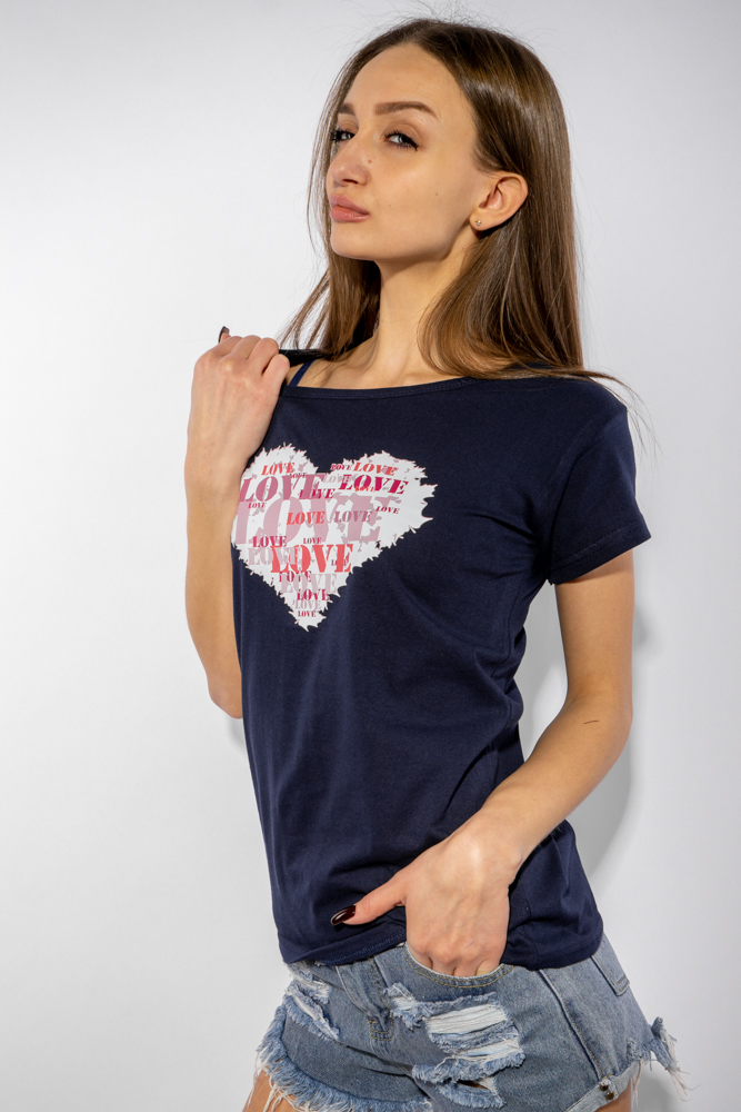 

Футболка женская сердце love Time of Style 85F288-3  Темно-синий, Футболка женская сердце love Time of Style 85F288-3 L Темно-синий