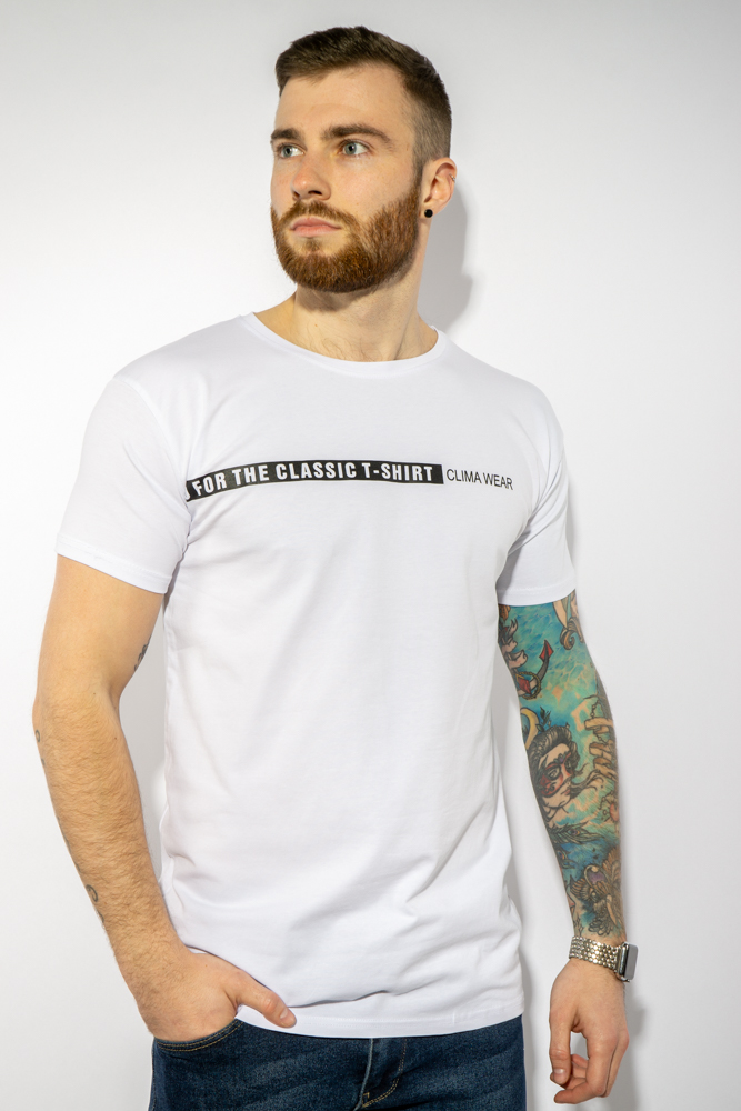

Футболка с надписью на груди Time of Style 85F261 XXL Белый