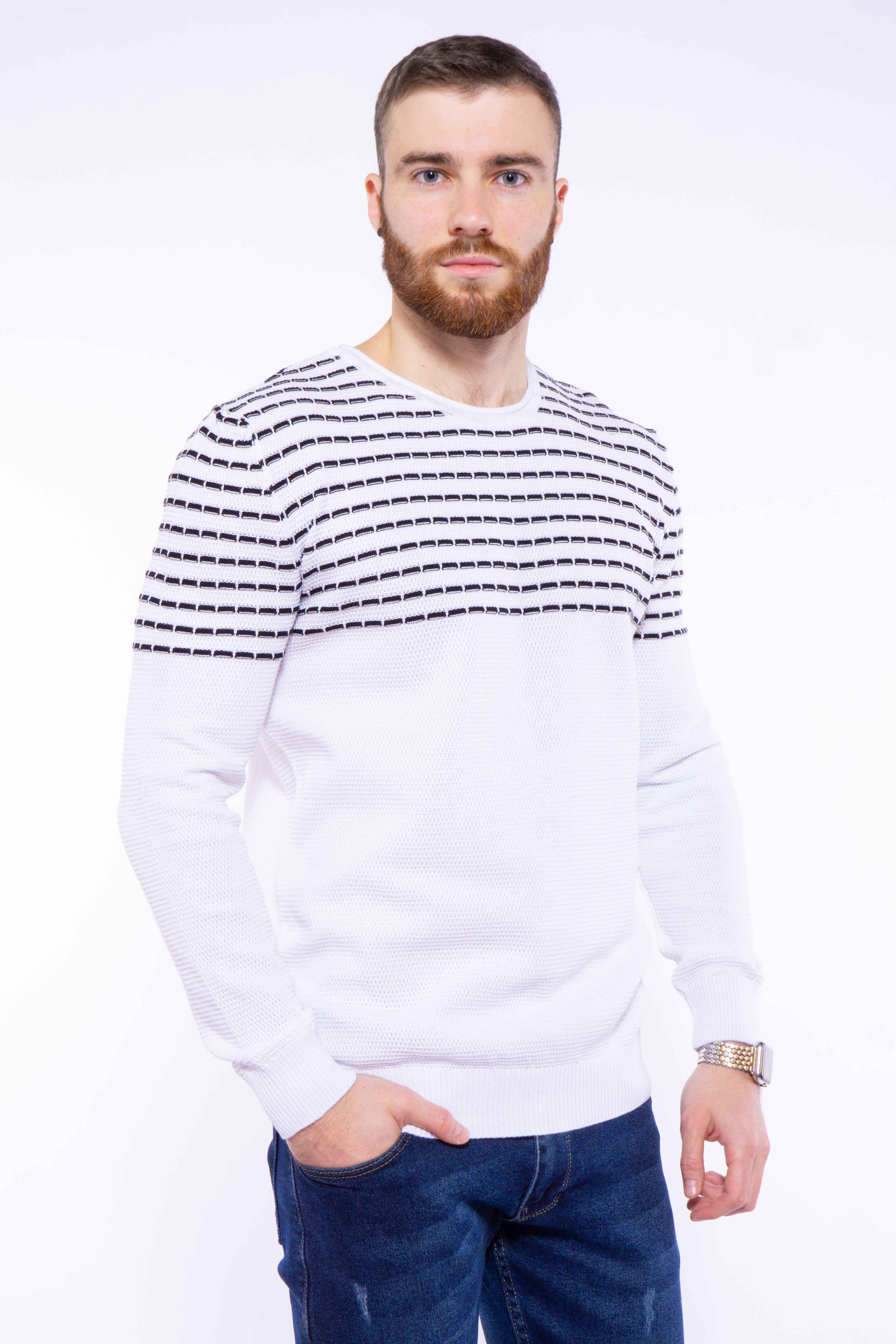 

Стильный мужской джемпер Time of Style 608F004 XXL Белый