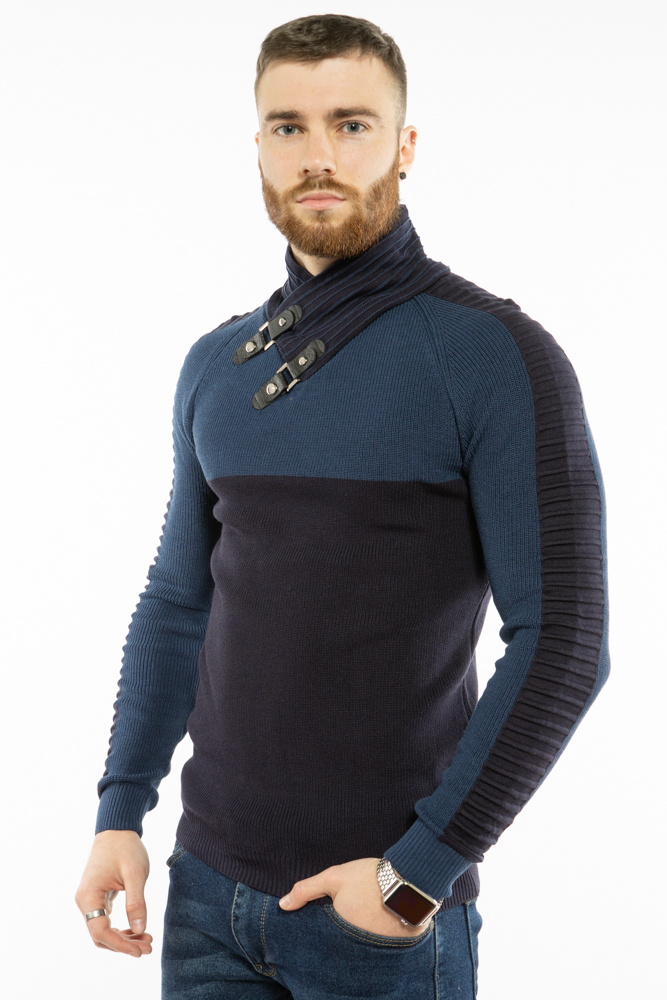 

Стильный мужской свитер Time of Style 617F50253 L Темно-синий