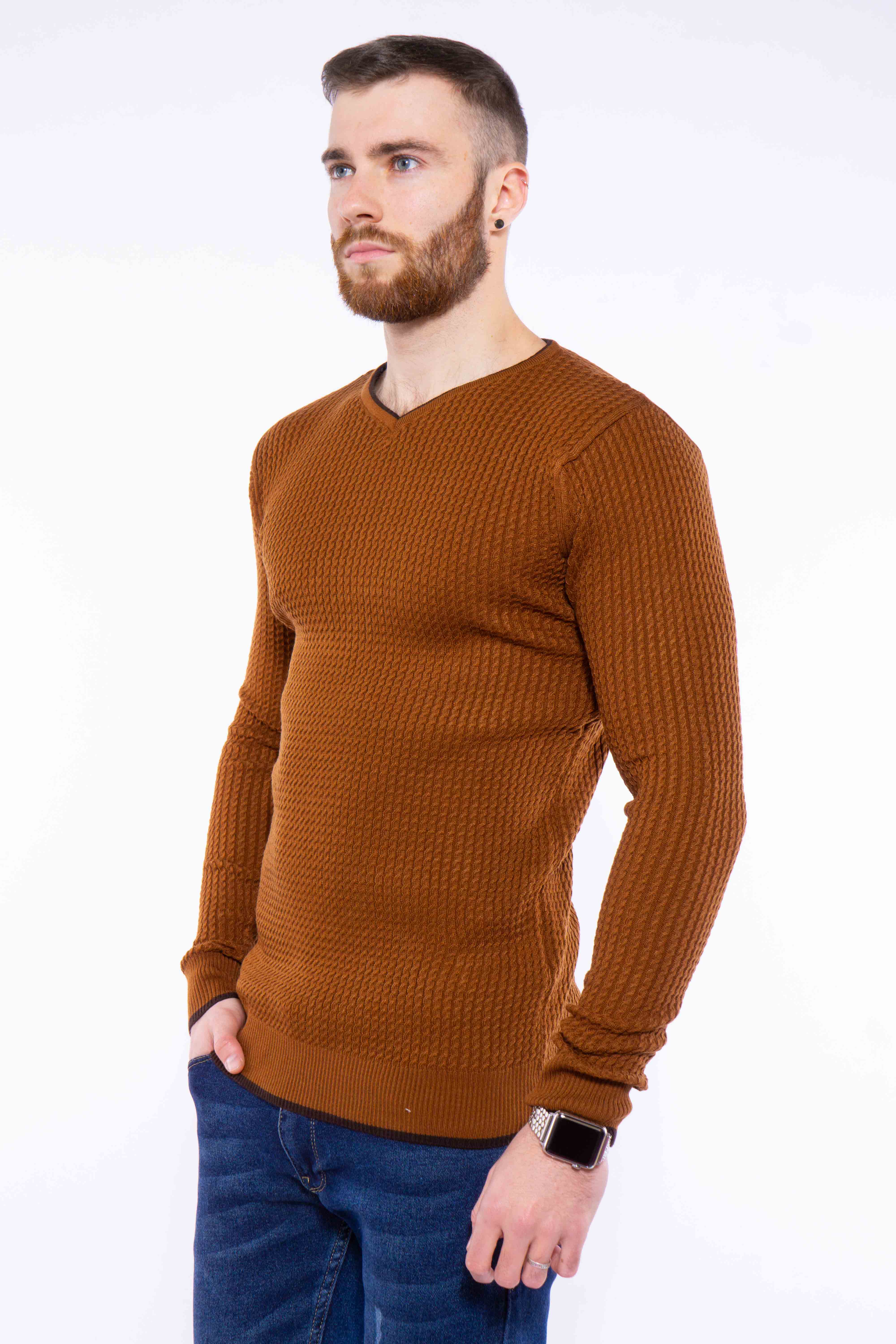 

Пуловер однотонный Time of Style 606F002 L Светло-коричневый