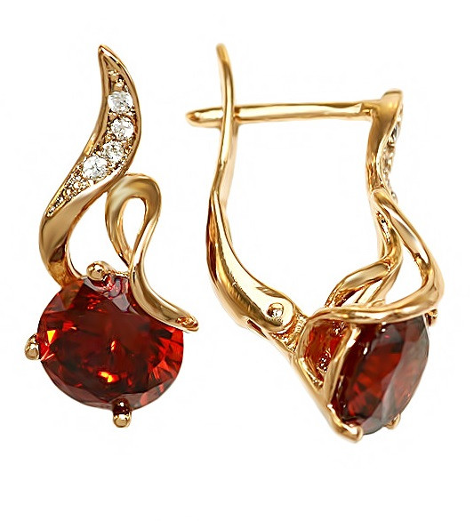 

Серьги Xuping с цирконами Медицинское золото Позолота 18К 1,9 см. хс-988