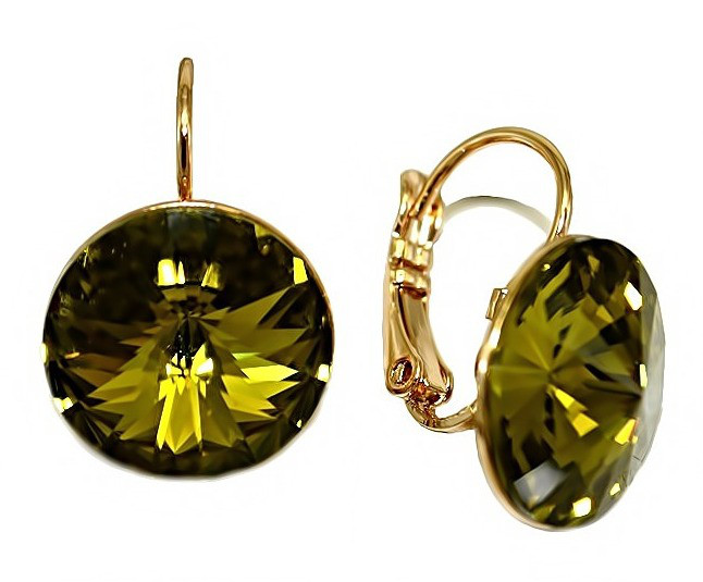 

Серьги Xuping с кристаллами Swarovski Медицинское золото Позолота 18К 2 см. хсс-065