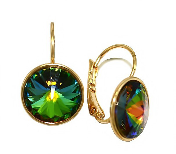 

Серьги Xuping с кристаллами Swarovski Медицинское золото Позолота 18К 2,2 см. хсс-039