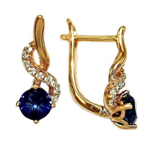 

Серьги Xuping с цирконами Медицинское золото Позолота 18К 1,7 см. хс-1891