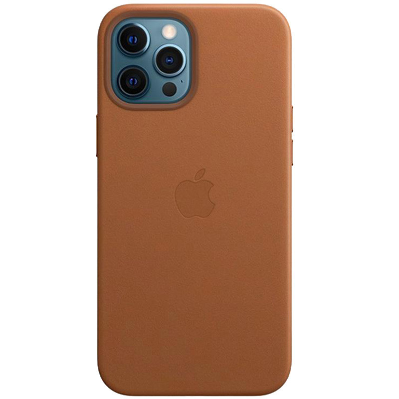 

Чехол Epik Leather Case AAA with MagSafe для Apple iPhone 12 Pro / 12 Кожаный Saddle Brown