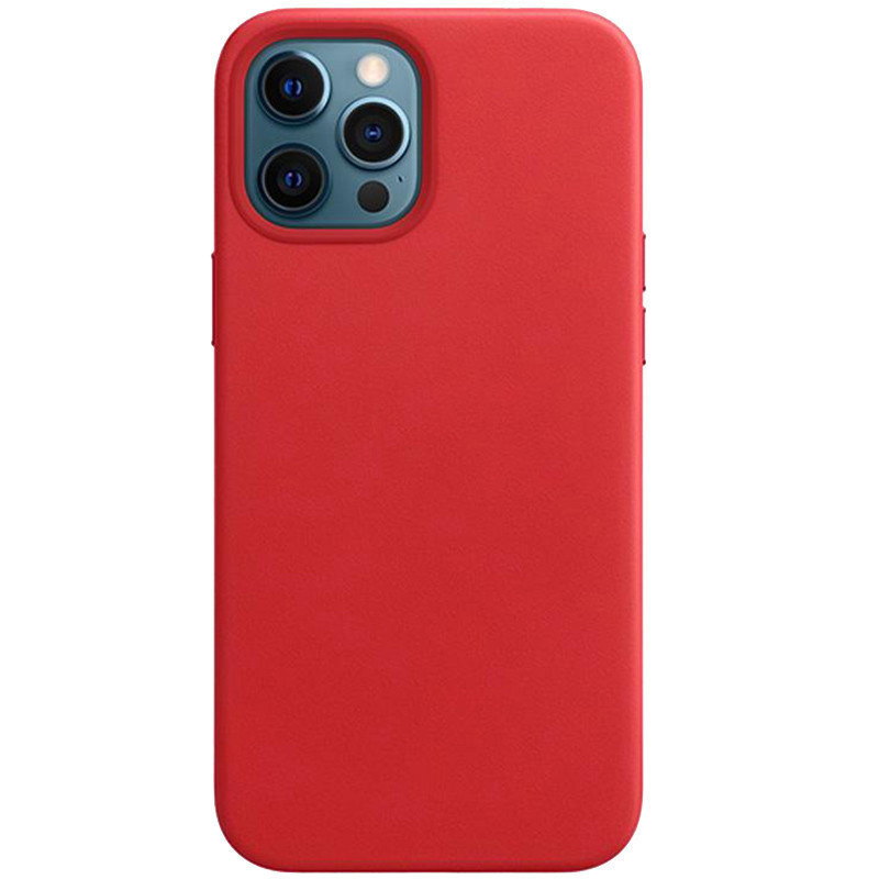 

Чехол Epik Leather Case AAA without Logo для Apple iPhone 12 Pro / 12 Кожаный Red