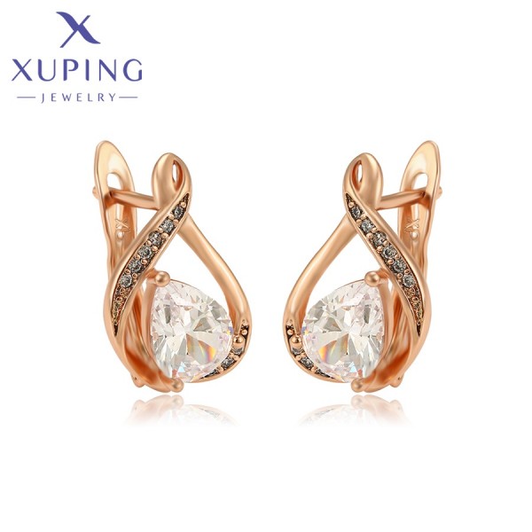 

Серьги Xuping с белыми фианитами розовая позолота 10003589