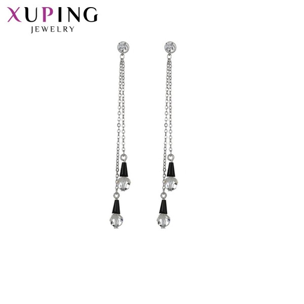 

Серьги Xuping с белыми фианитами родиум 10006357
