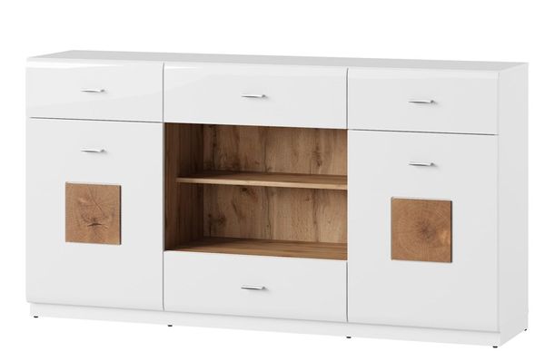 

Комод Szynaka Wood 46 Белый/дуб Вотан горизонтальный из Польши