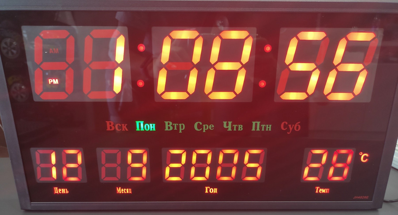 

Настенные электронные часы Elite EL-4826 RED LED с календарем и термометром