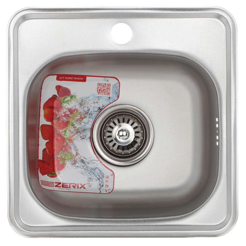 

Мойка кухонная ZERIX Z3838-06-160E (satin) (ZM0555)