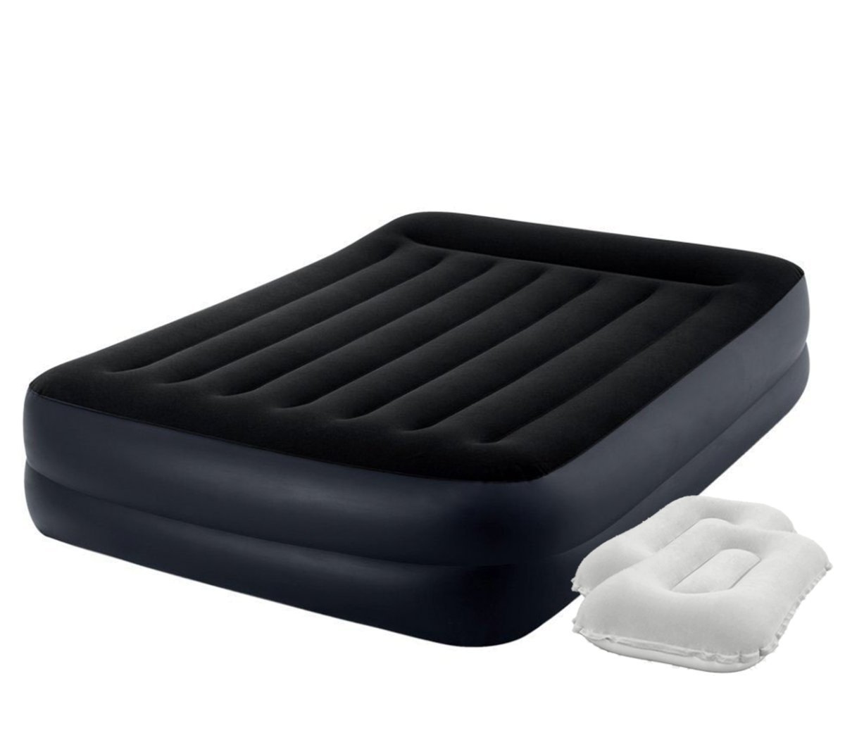

НОВИНКА 2020! Двухспальная надувная кровать Intex 64124-1 Pillow Rest Raised Bed со встроенным электронасосом, двумя подушками 152 x 203 x 42 см Черная (RT-64124-1)