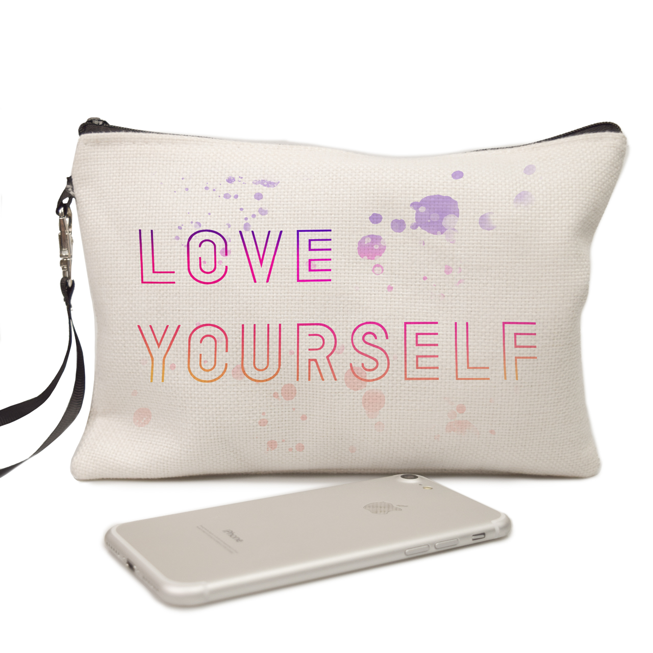 

Косметичка из натуральной ткани БТС (Love yourself BTS) Молочный (34407-3276)