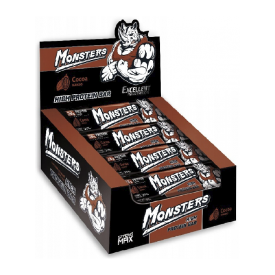 

Протеиновый батончик Monsters Strong Max 20 х 80 грамм Какао