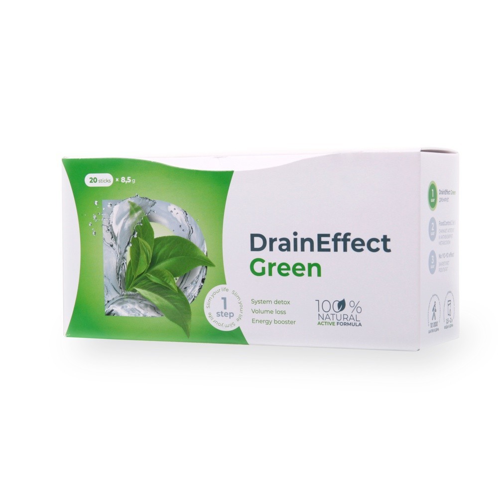 

Дренирующий напиток на натуральных растительных компонентах DrainEffect Green для эффективного процесса похудения и выведения лишней жидкости 20 стиков (73170)
