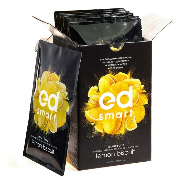 

Заменитель питания Energy Diet коктейль ED Smart 3.0 Lemon Biscuit со вкусом лимонного печенья сбалансированное питание для снижения веса 7 пакетиков-саше (73575)