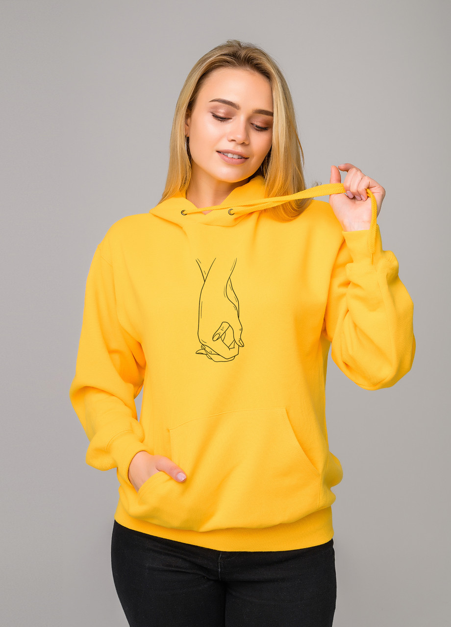

Толстовка жёлтая LOYS two hands, Толстовка жёлтая LOYS two hands S
