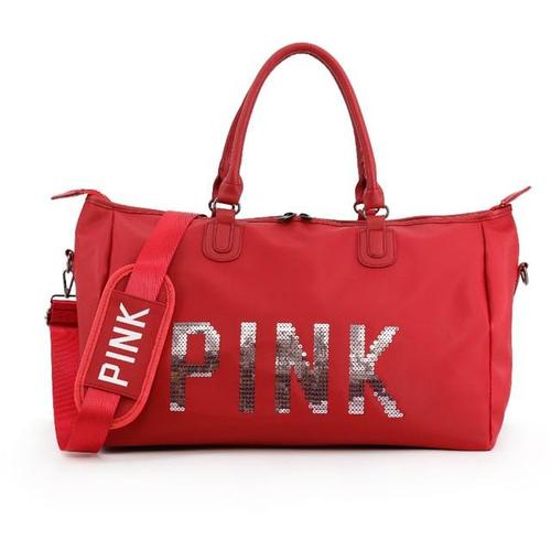 

Сумка женская PINK вместительная спортивная сумка красная (3396)