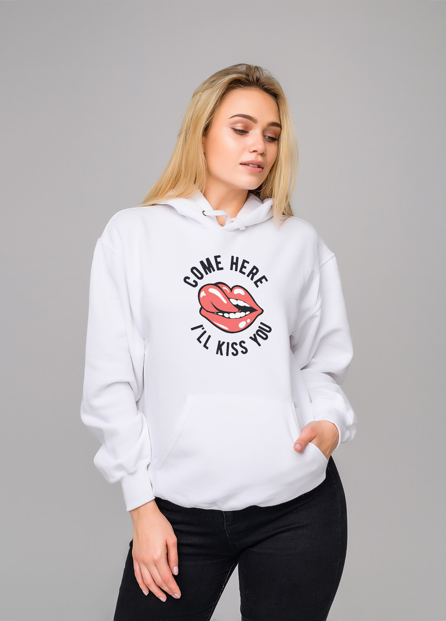 

Толстовка белая LOYS kiss you, Толстовка белая LOYS kiss you S