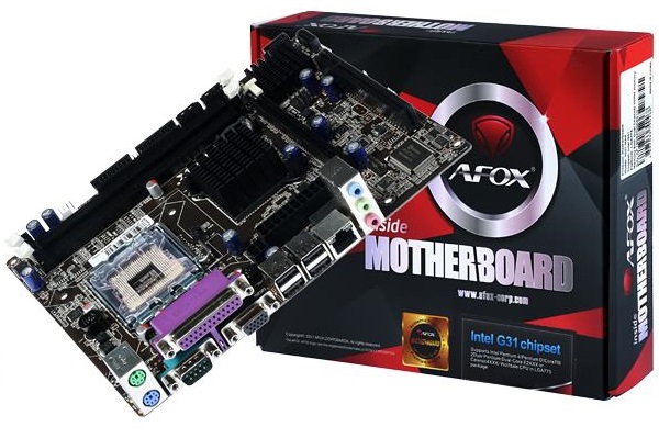 

Материнская плата AFOX IG31-MA5 s775, G31, 2xDDR2 1xPCIe16, VGA, COM/LPT (!), mATX (JN63IG31-MA5)