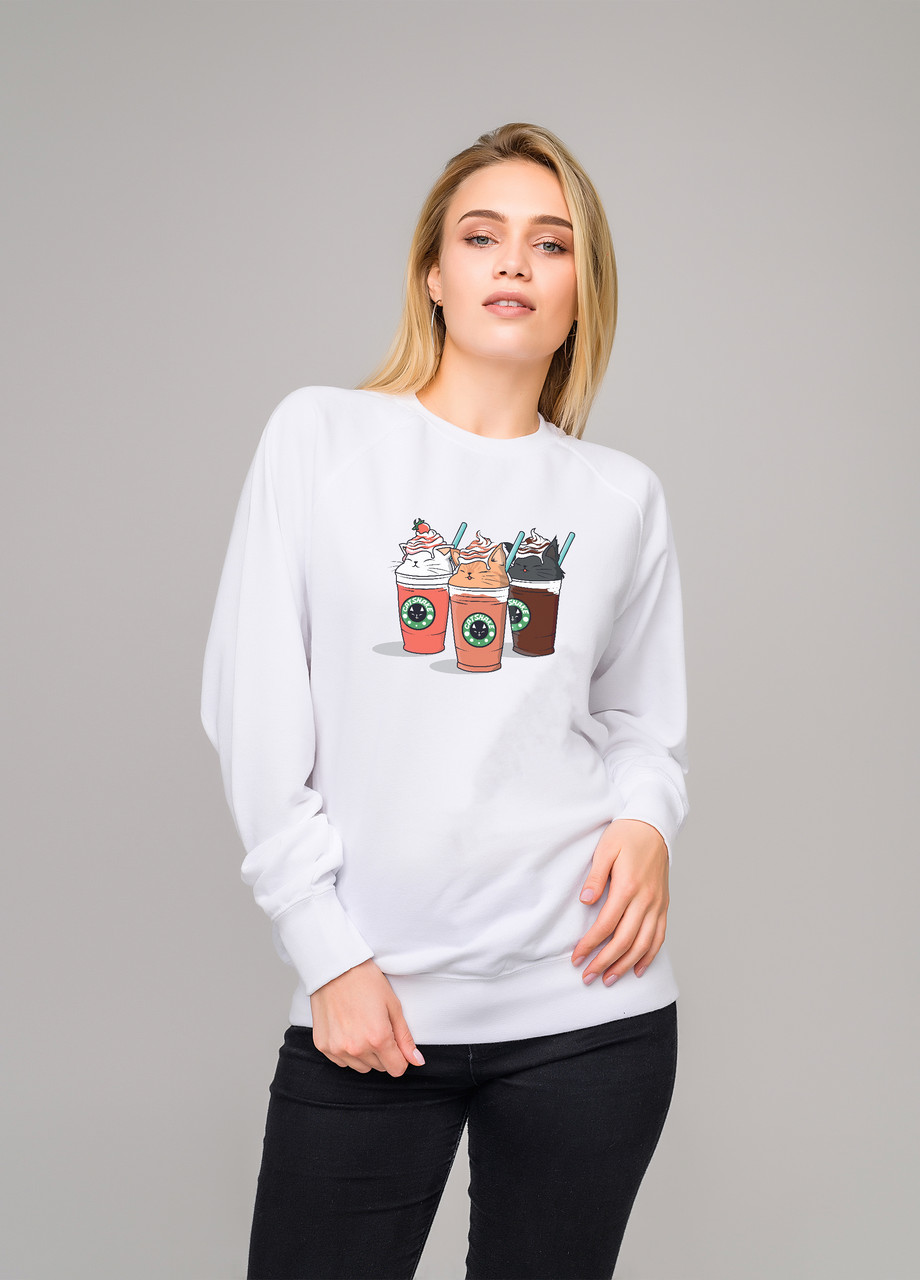 

Свитшот белый LOYS catshake, Свитшот белый LOYS catshake S